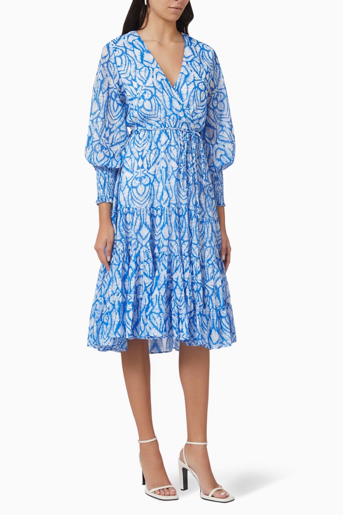 

Eva Printed Mini Dress, Blue
