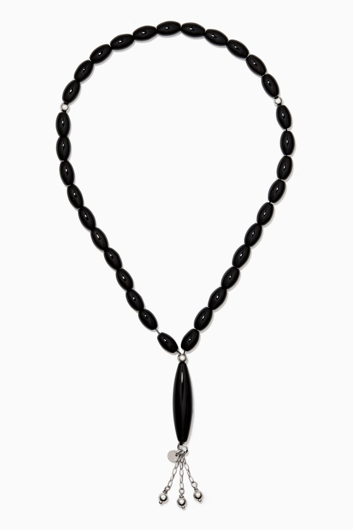 

Black Onyx Worry Bead in Sterling Silver