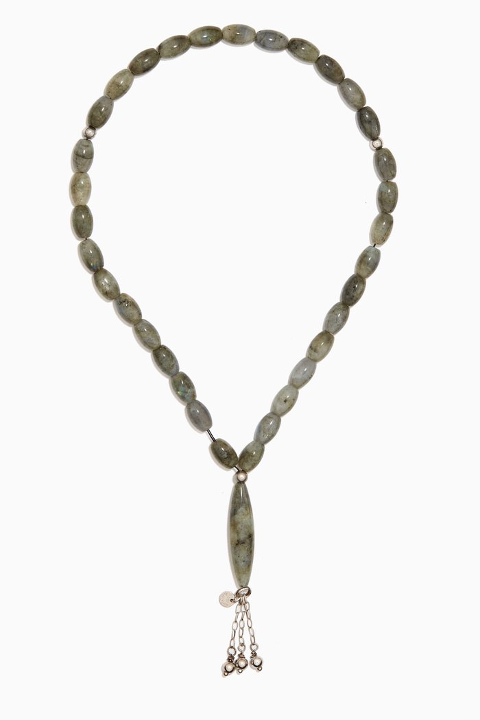 

Labradorite Worry Bead in Sterling Silver, Green