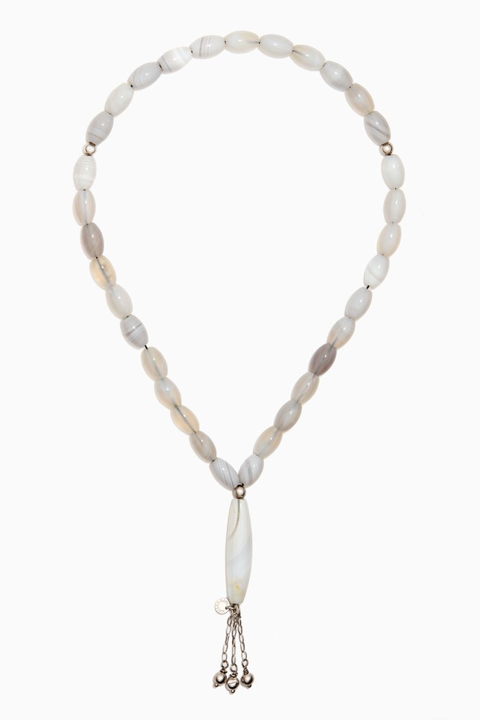 

Grey Agate Worry Beads in Sterling Silver