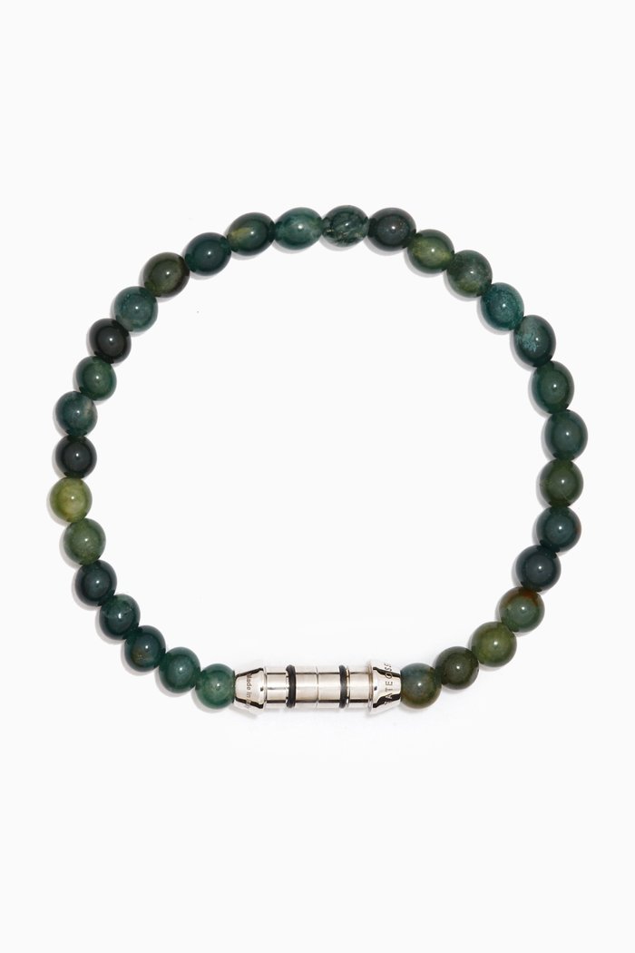 

Lucky Me Moss Agate Bracelet in Sterling Silver, Green