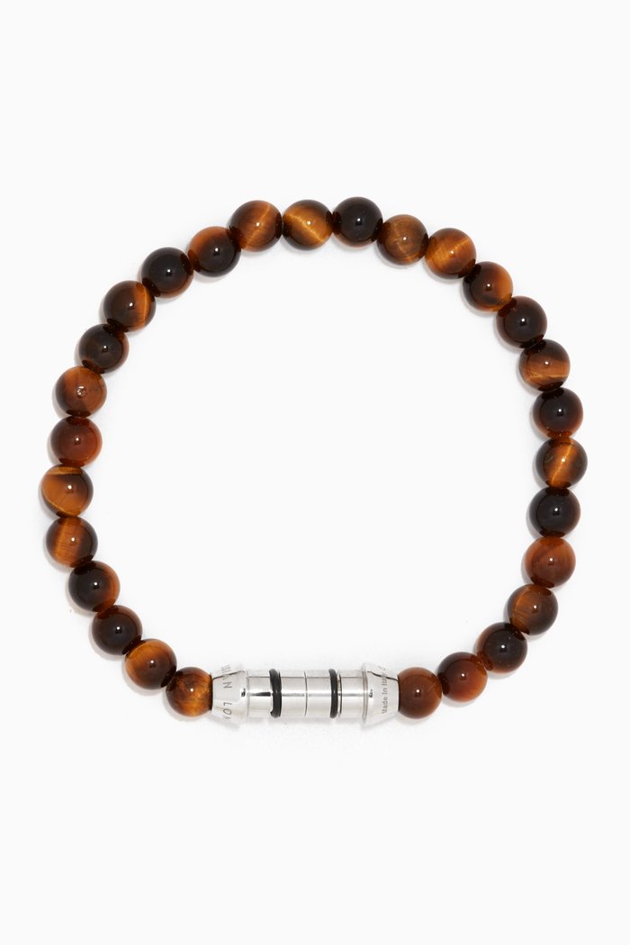

Lucky Me Tiger Eye Bracelet in Sterling Silver, Brown