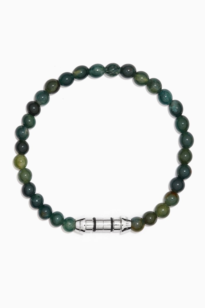

Lucky Me Moss Agate Bracelet in Sterling Silver, Green