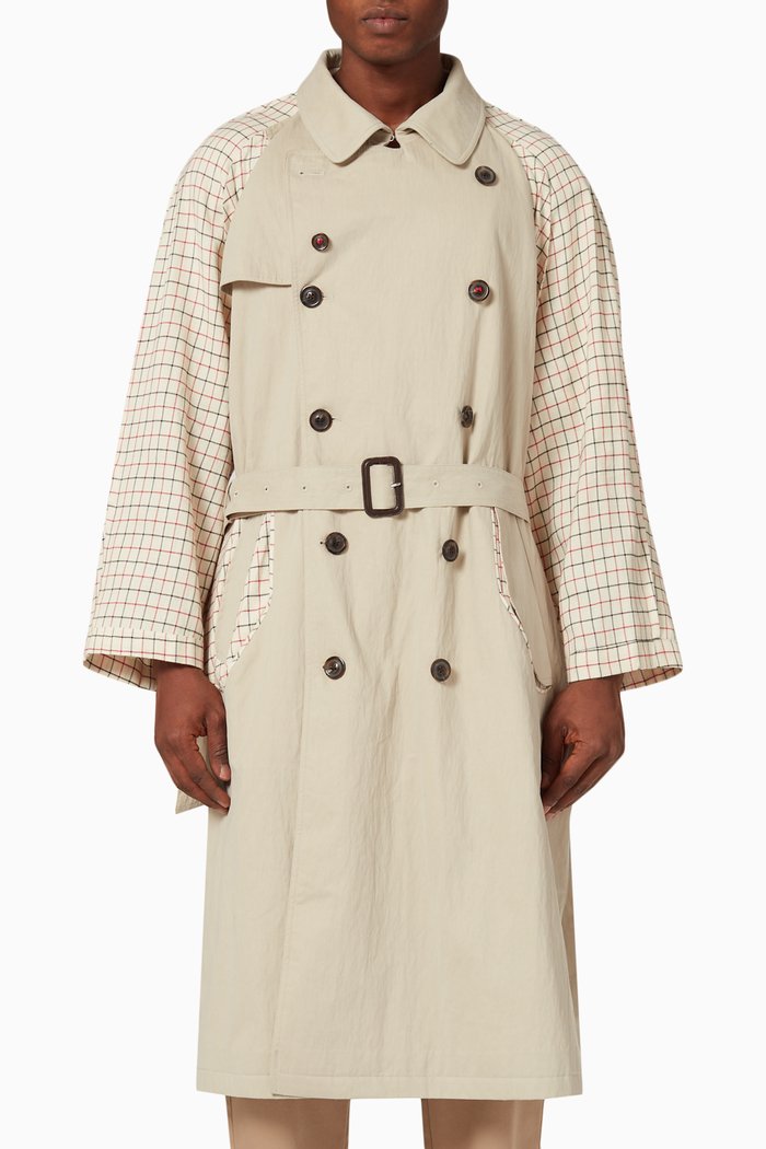 

Spliced Trench Coat in Cotton-nylon Blend, Neutral