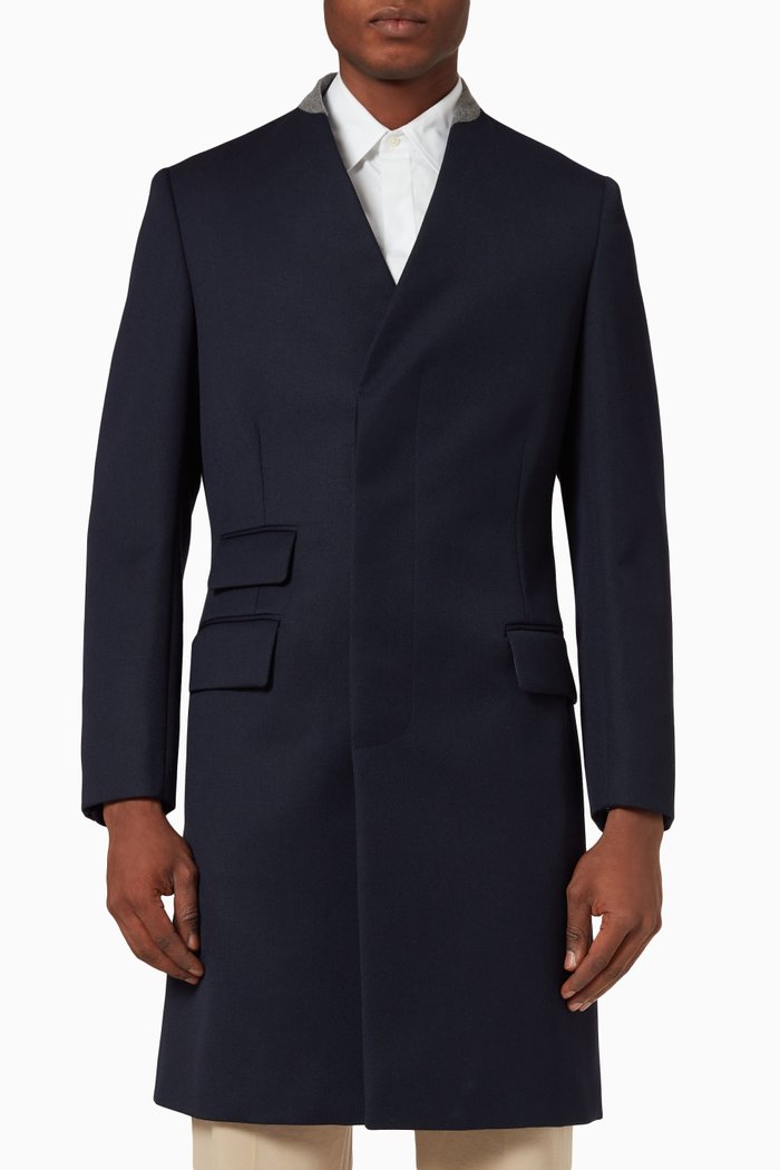 

Single-breasted Coat in Wool, Blue