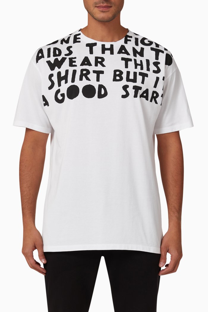 

Text-print T-shirt in Cotton-jersey, Multicolour