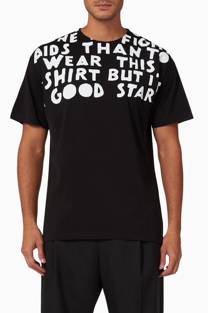 

Text-print T-shirt in Cotton-jersey, Multicolour