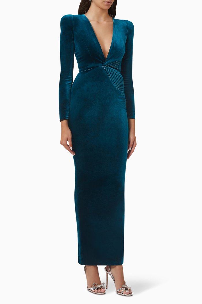 

The Portrait Gown in Velvet, Blue