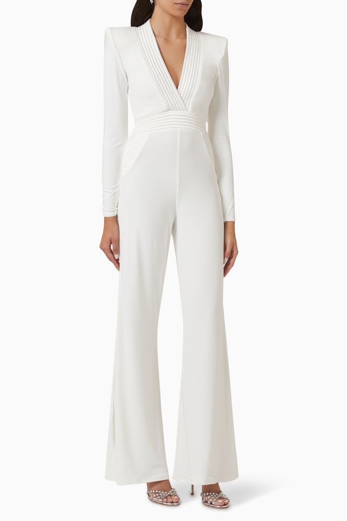 

The Heiress Jumpsuit in Stretch-jersey, White