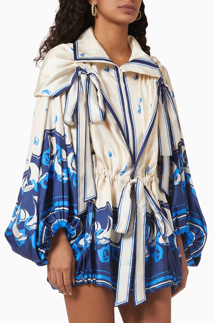 

High Tide Anorak in Silk, Blue