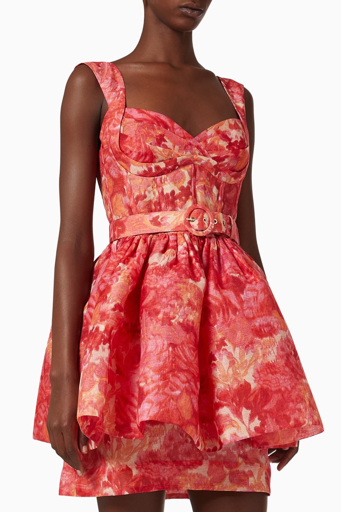 

High Tide Mini Dress in Linen, Pink