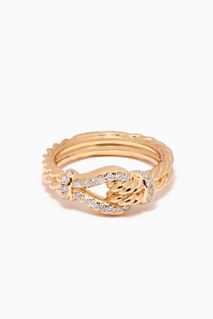 

Thoroughbred Loop Ring with Pavé Diamonds in 18kt Yellow Gold