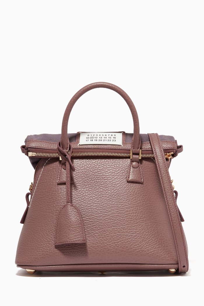 

Medium 5AC Top-handle Bag in Leather, Pink