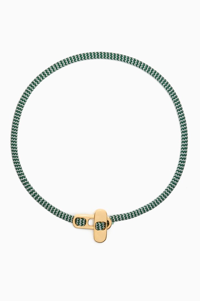

Rope Bracelet in 14kt Gold Vermeil, Green