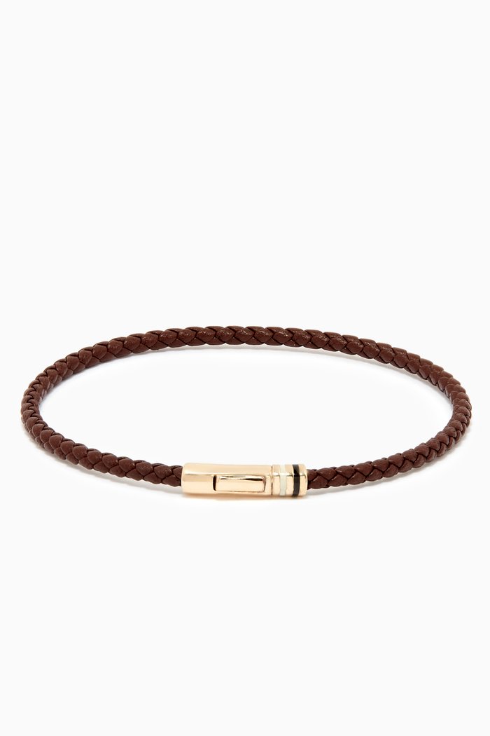 

Juno Leather Bracelet in 14kt Gold Vermeil, Brown