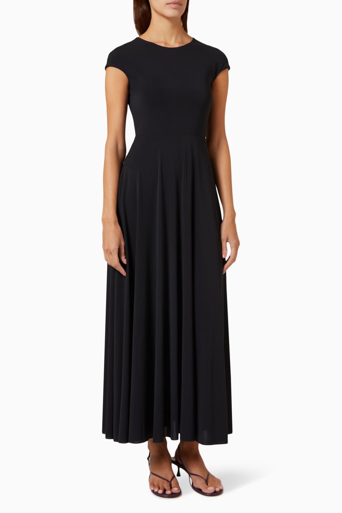 

Cinéma Maxi Dress in Stretch-jersey, Black