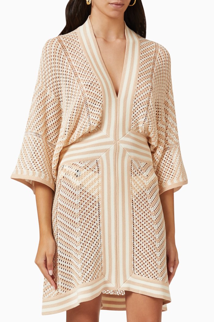 

Carola Mini Dress in Crocket-knit, Neutral