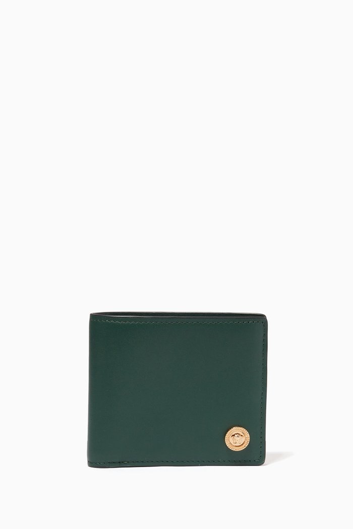 

Medusa Biggie Wallet in Leather, Green