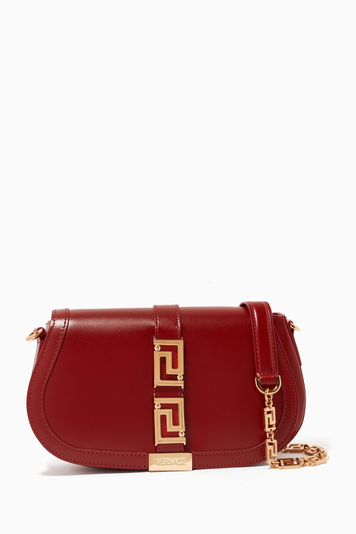 

Greca Goddess Shoulder Bag in Leather, Red