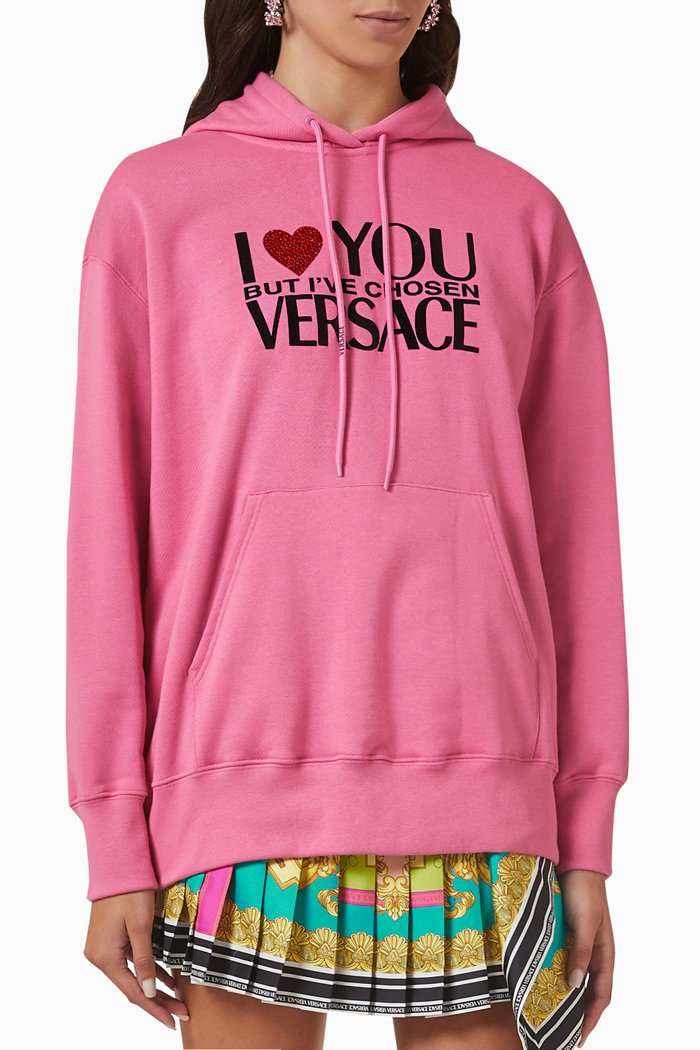 

"I Love You But.." Hoodie in Cotton, Pink