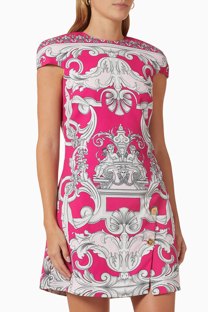 

Gigi Baroque Mini Dress, Pink