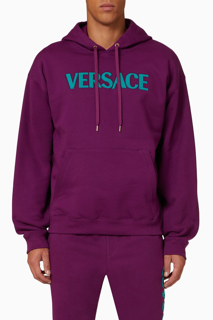 

Logo Hoodie in Cotton, Purple