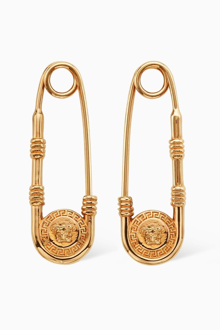 

Safety Pin Earrings in Brass, Gold