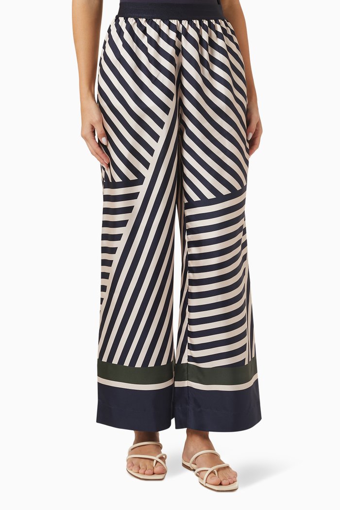 Ponton Pants in SIlk-twill, Blue
