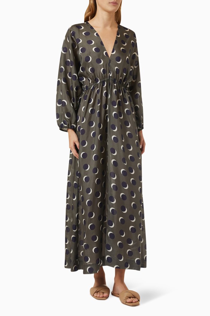 

Neptune Maxi Dress in Silk, Green