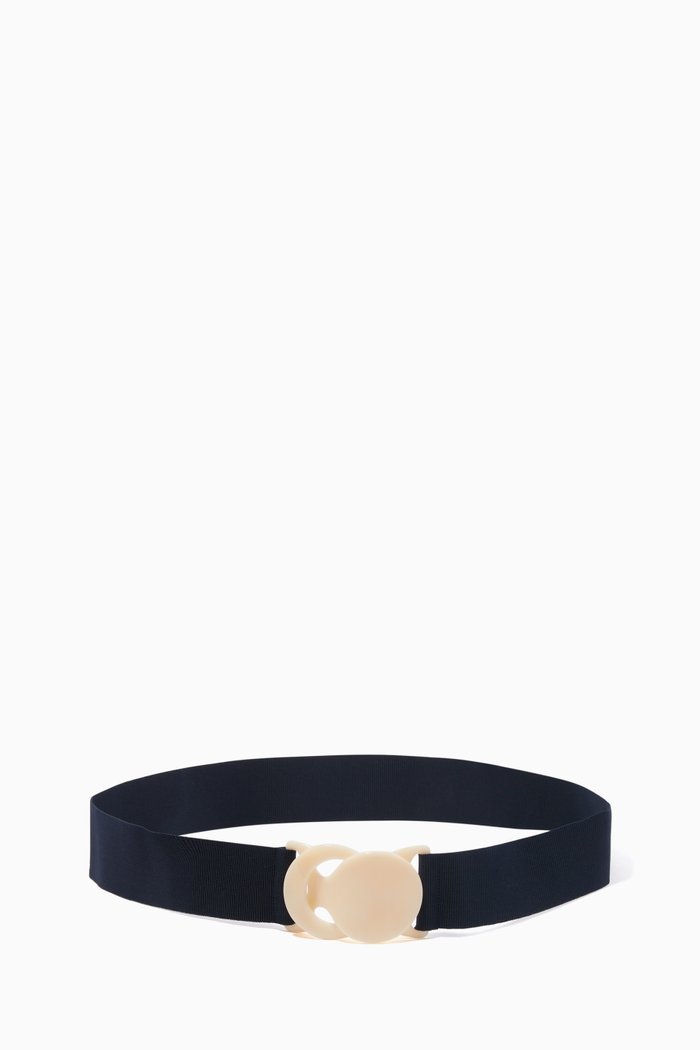 

Voilier Belt in Plexi & Stretch Grosgrain, Blue