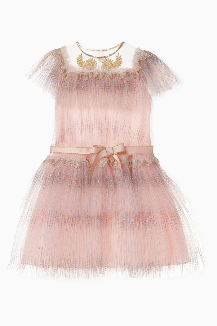 

Poppy Dress in Glitter Tulle & Crepe, Pink