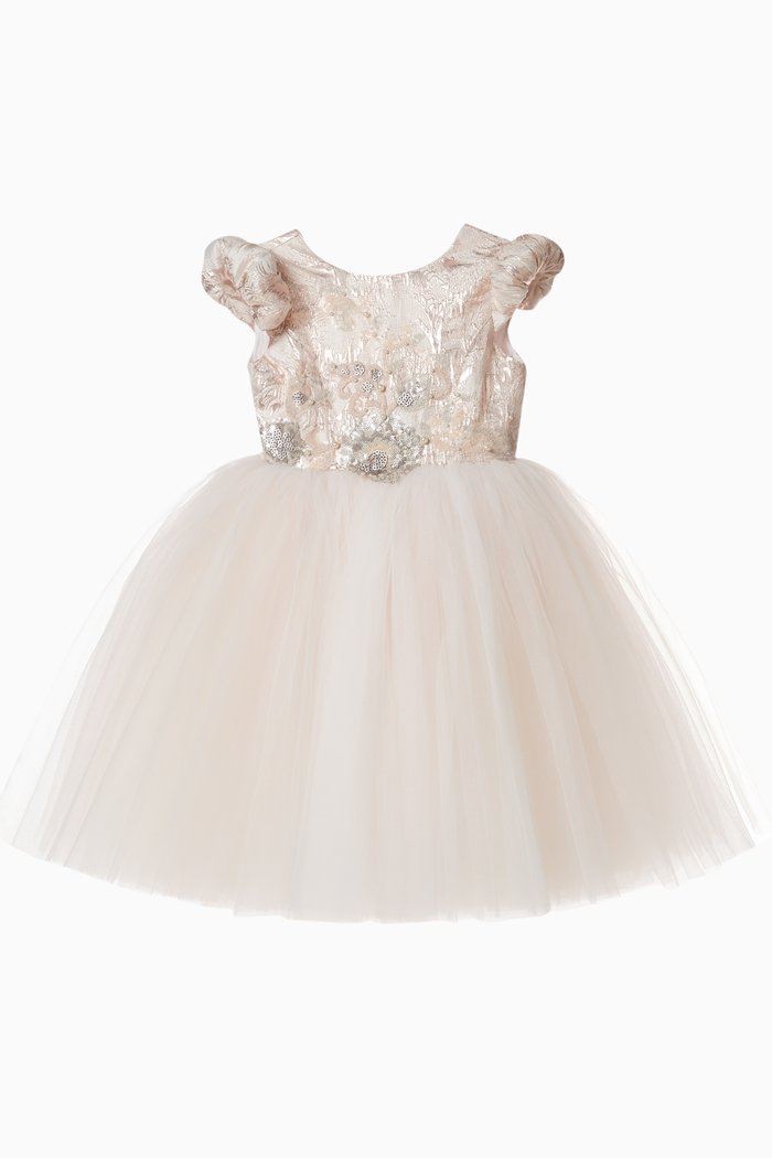 

Brocade Dress in Tulle, Neutral