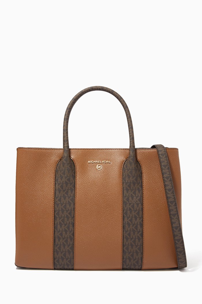 

Large Austin Satchel Bag in Leather, Brown