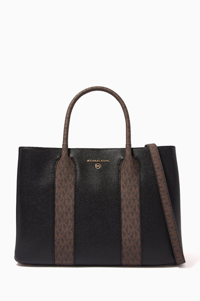 

Large Austin Satchel Bag in Leather, Black
