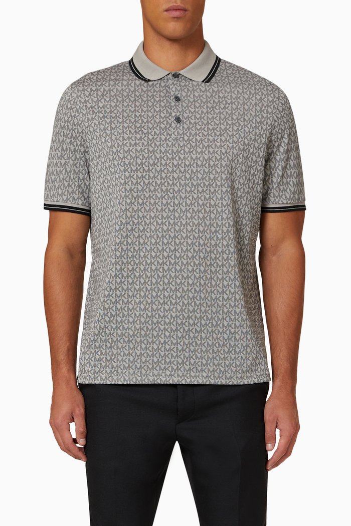 

Greenwich Logo-print Polo Shirt in Cotton-jersey, Grey