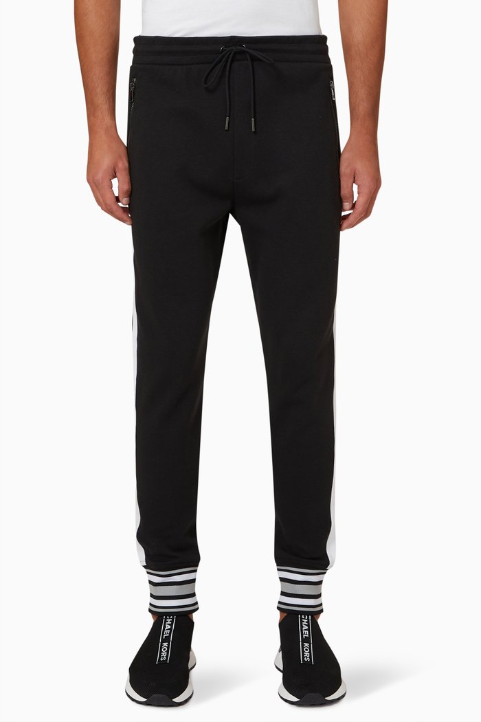 

Racing Stripe Sweatpants in Cotton-blend, Black