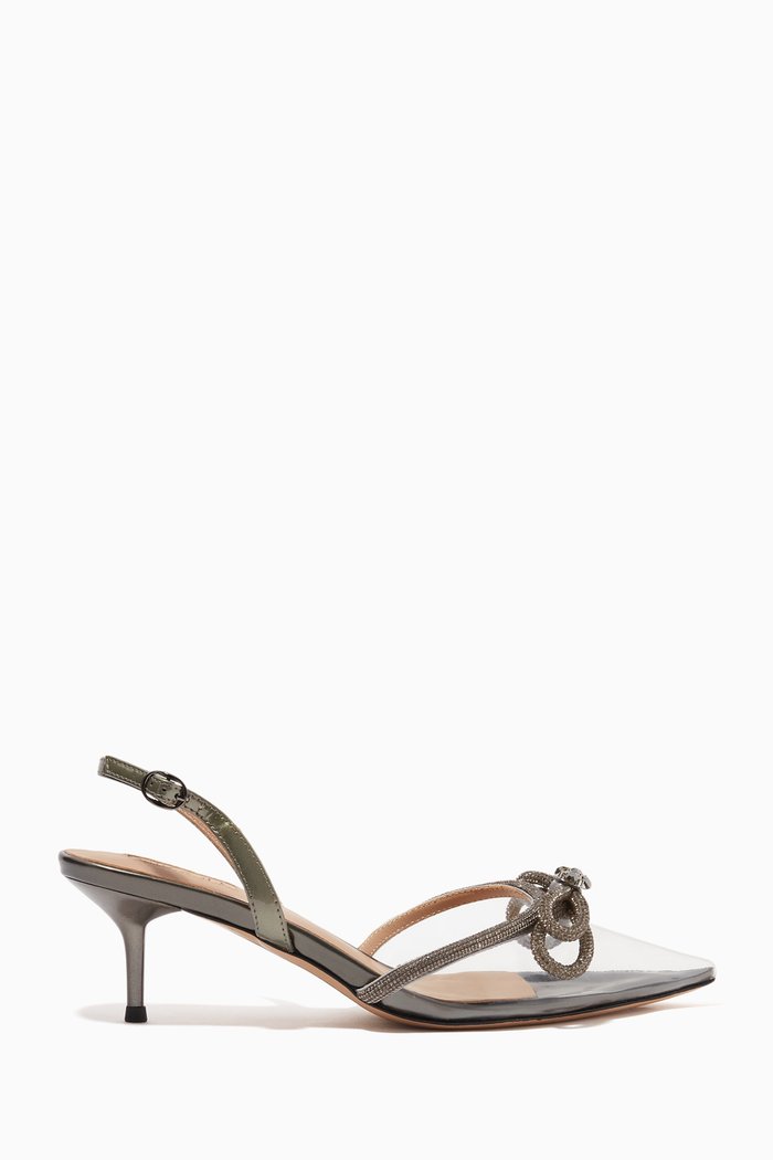 

Arbor Crystal-bow Slingback Pumps in PVC, Grey