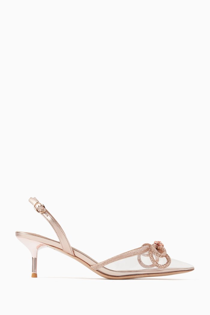 

Arbor Crystal-bow Slingback Pumps in PVC, Pink