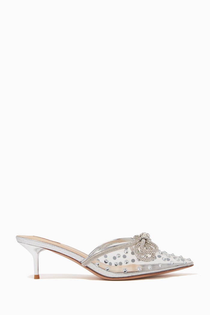

Frisian Crystal-bow Mules in PVC, Silver