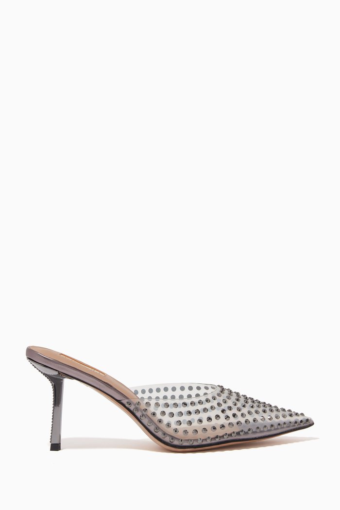 

Eleonora Crystal-dot Mules in PVC, Black