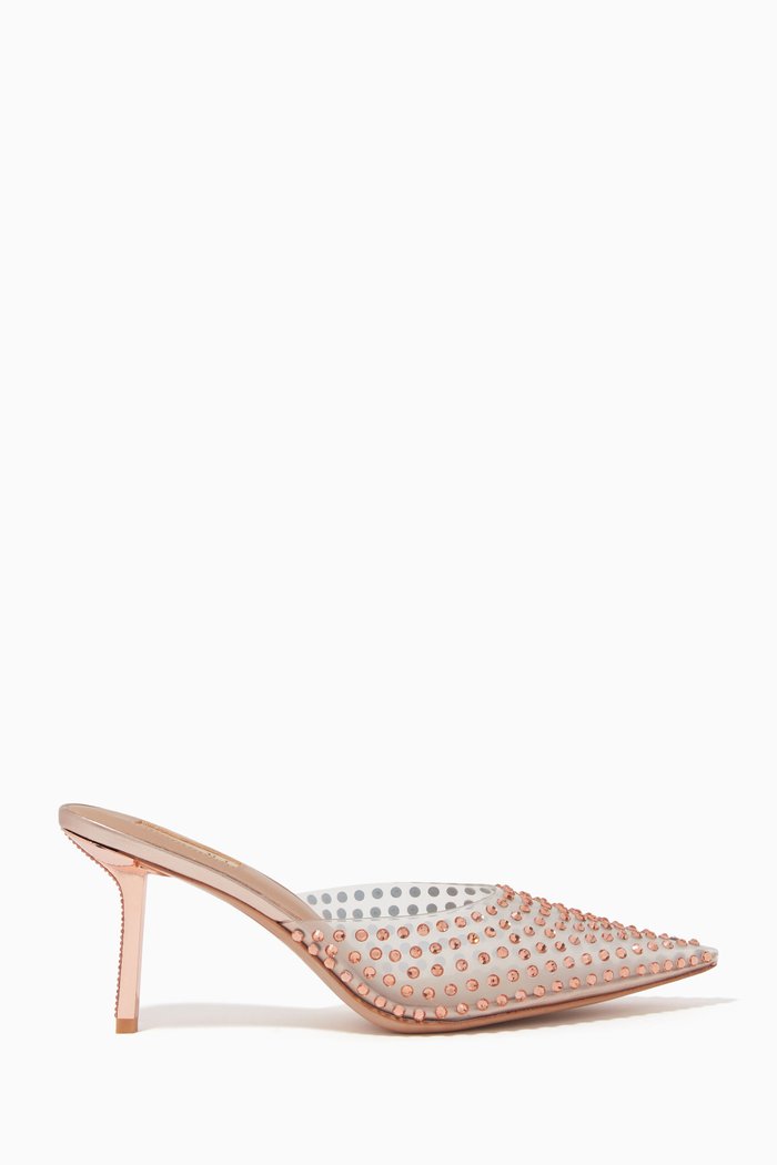

Eleonora Crystal-dot Mules in PVC, Pink