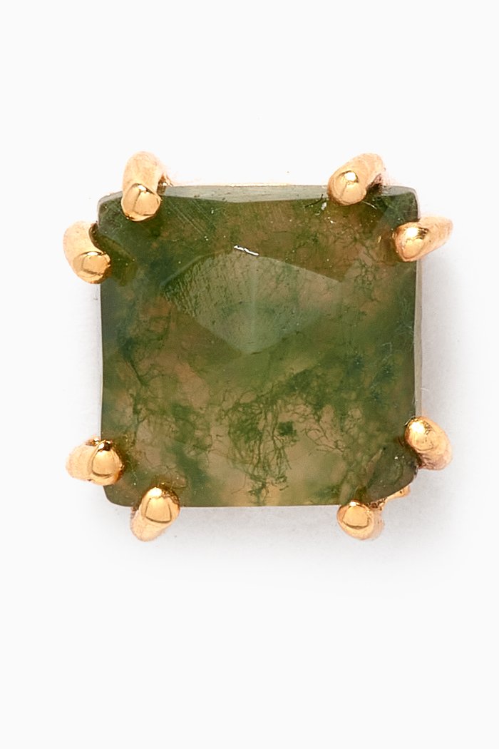

Suki Moss Agate Single Earring in 18kt Gold-plated Sterling Silver, Green