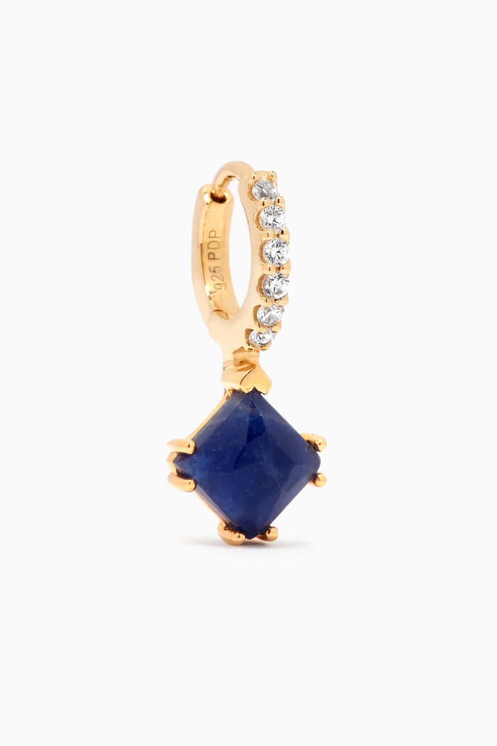 

Fuji Sodalite Single Earring in 18kt Gold-plated Sterling Silver, Blue
