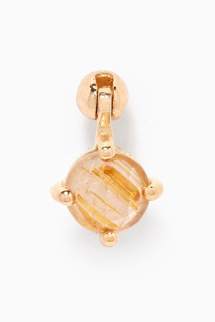

Kimi Rutile Quartz Single Earring in 18kt Gold-plated Sterling Silver