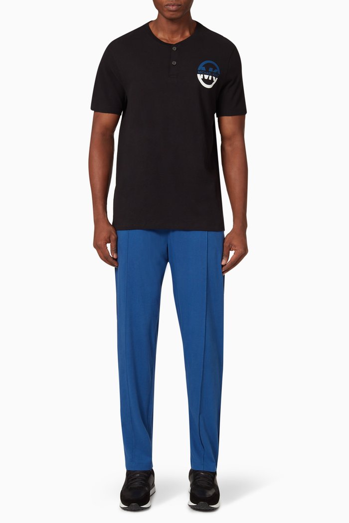 

Logo T-shirt & Sweatpants Lounge Set in Cotton-jersey, Blue