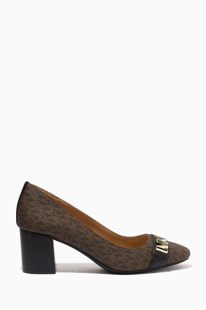 

Jilly Flex Pumps in Coated Canvas, Brown