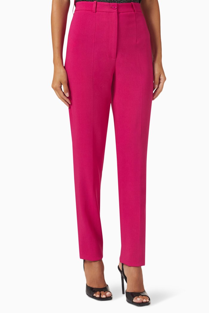 

Samantha Ankle-length Pants in Double-crêpe Sablé, Pink