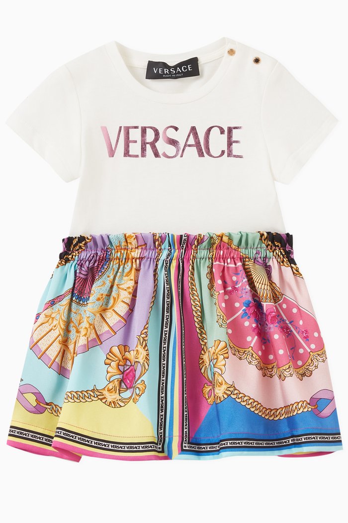 

I Ventagli T-shirt Dress in Organic Cotton, Multicolour