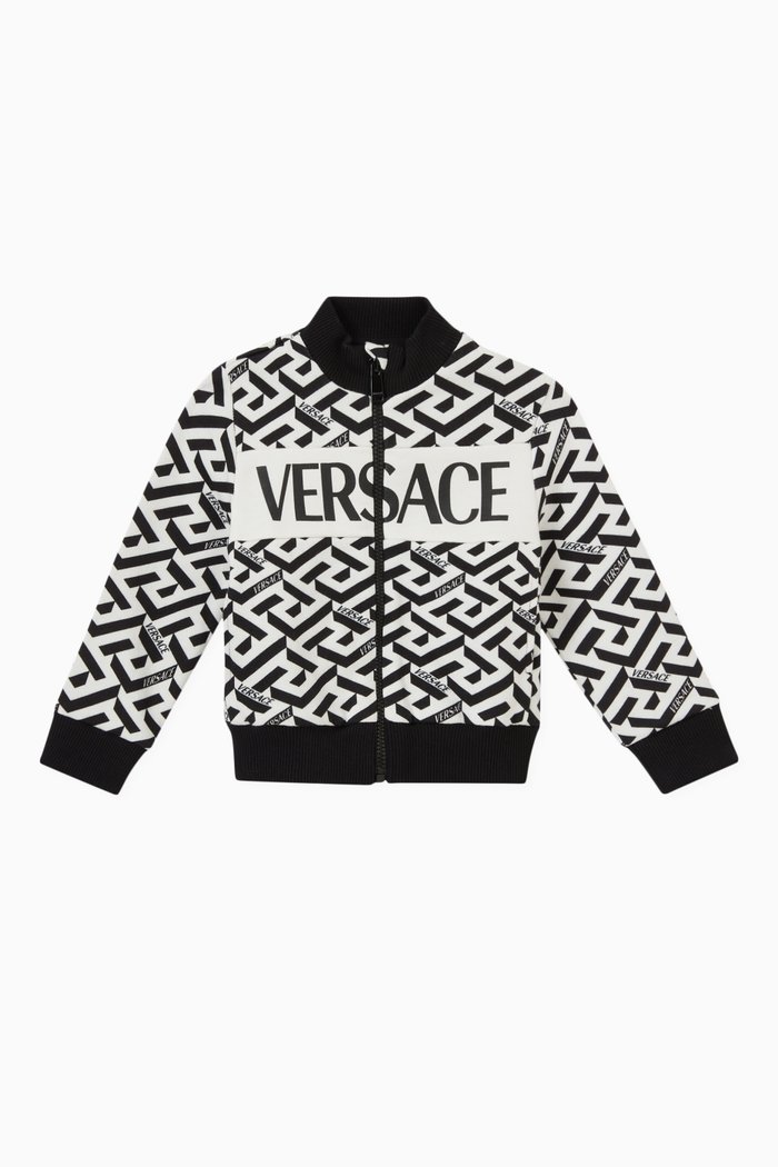 

La Greca Zip Sweatshirt in Cotton, Multicolour