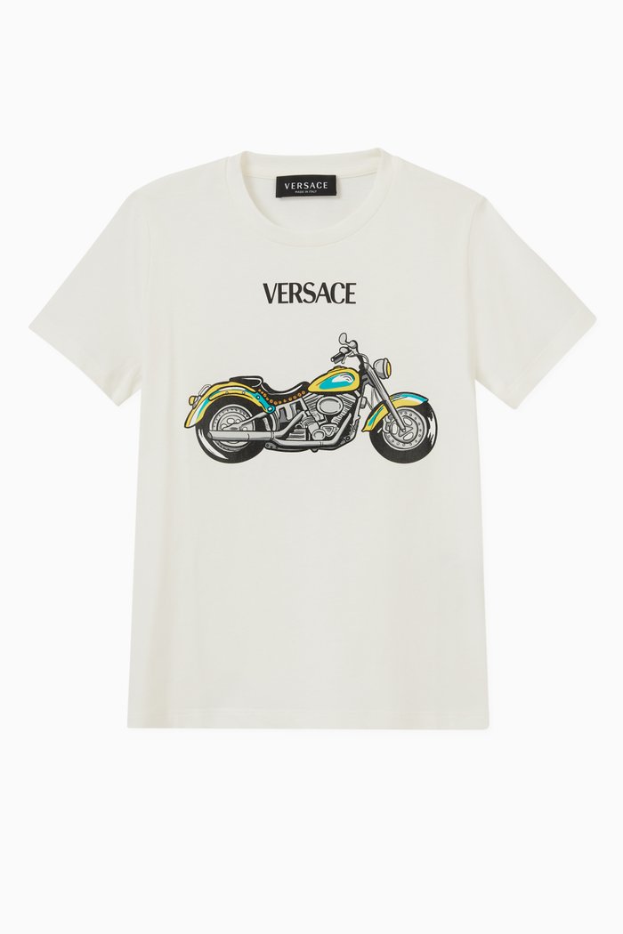 

Logo Motorcycle T-shirt in Cotton, White